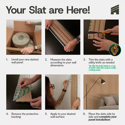 Peel & Stick Slatted Wall Panels – Easy Fit, Modern Look