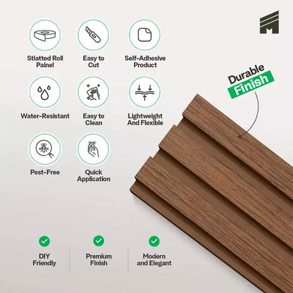 Peel & Stick Slatted Wall Panels – Easy Fit, Modern Look